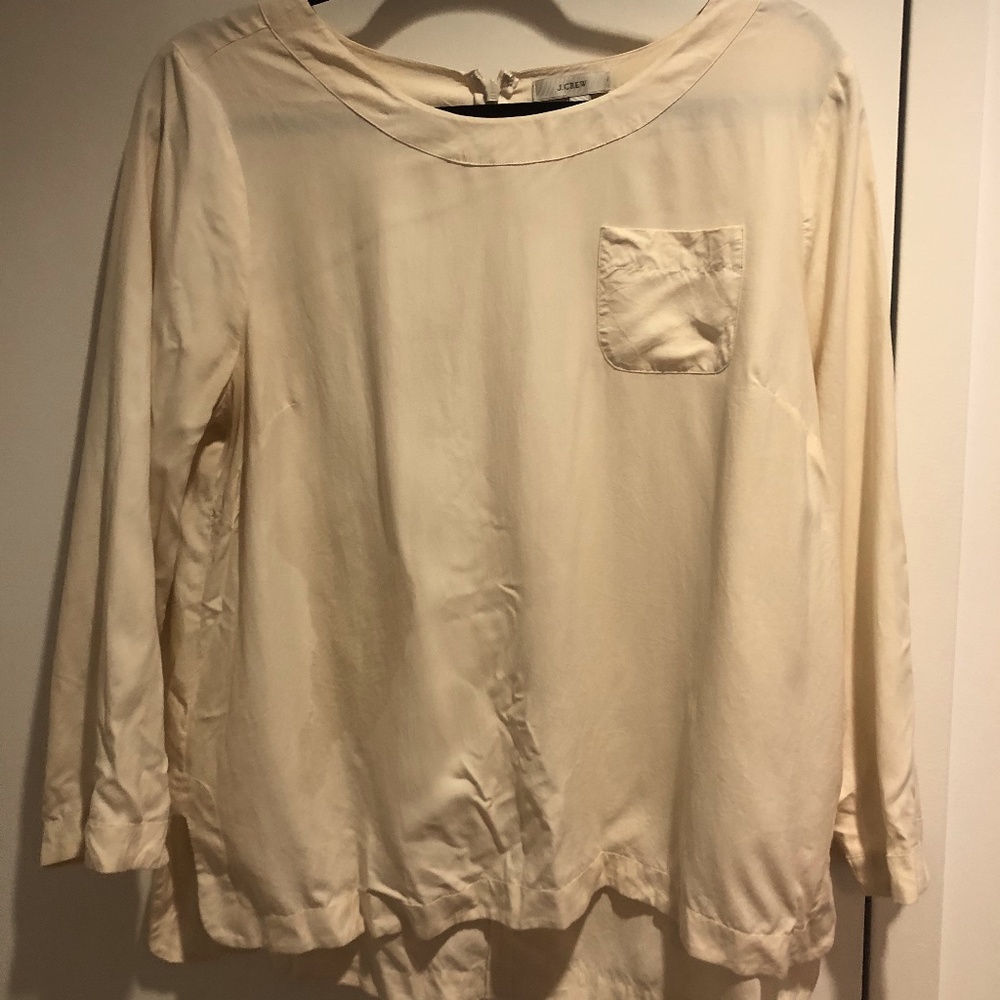 Cream Silk Top